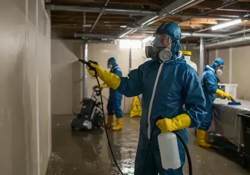 Basement Sanitization and Antimicrobial Treatment process in Bridge City, TX