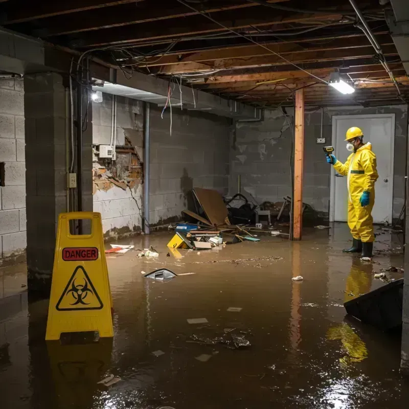 Flooded Basement Electrical Hazard in Bridge City, TX Property